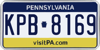 PA license plate KPB8169