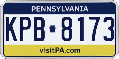 PA license plate KPB8173