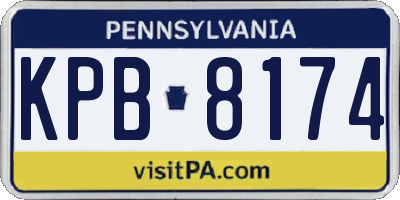 PA license plate KPB8174