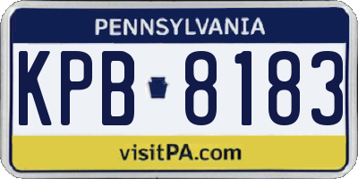 PA license plate KPB8183
