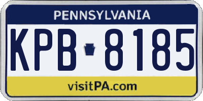 PA license plate KPB8185