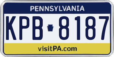 PA license plate KPB8187
