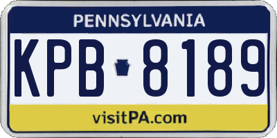 PA license plate KPB8189