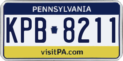 PA license plate KPB8211