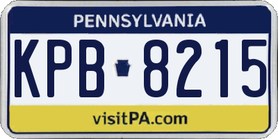 PA license plate KPB8215