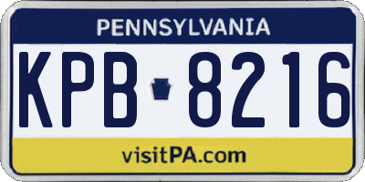 PA license plate KPB8216