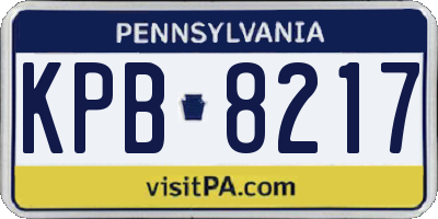 PA license plate KPB8217
