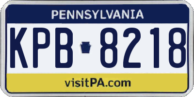 PA license plate KPB8218