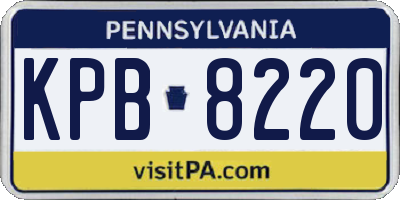 PA license plate KPB8220