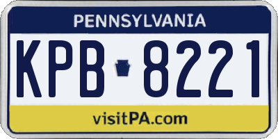 PA license plate KPB8221