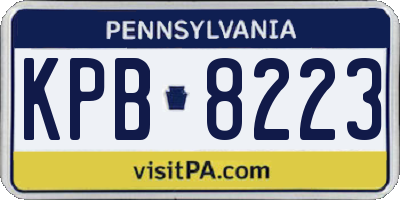 PA license plate KPB8223