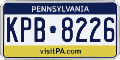 PA license plate KPB8226