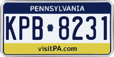 PA license plate KPB8231