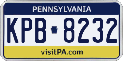 PA license plate KPB8232