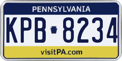 PA license plate KPB8234