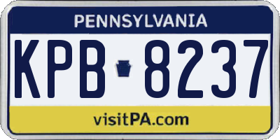 PA license plate KPB8237