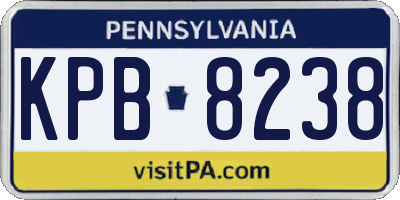 PA license plate KPB8238