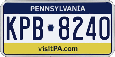 PA license plate KPB8240