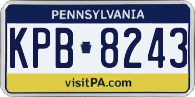 PA license plate KPB8243