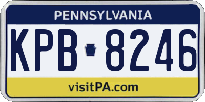 PA license plate KPB8246