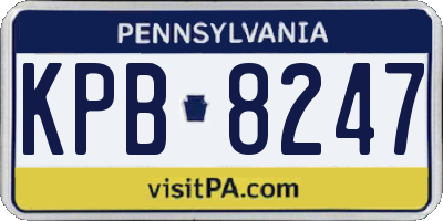 PA license plate KPB8247
