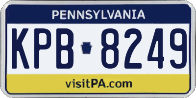 PA license plate KPB8249