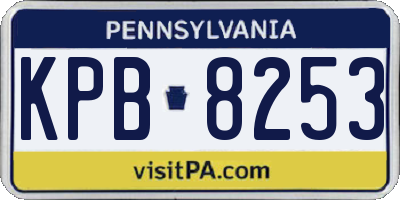 PA license plate KPB8253