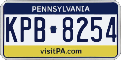 PA license plate KPB8254