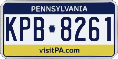 PA license plate KPB8261