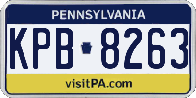PA license plate KPB8263