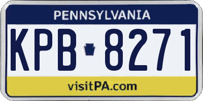 PA license plate KPB8271