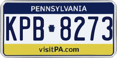 PA license plate KPB8273