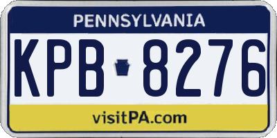 PA license plate KPB8276