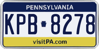 PA license plate KPB8278