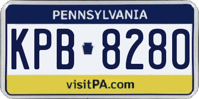 PA license plate KPB8280