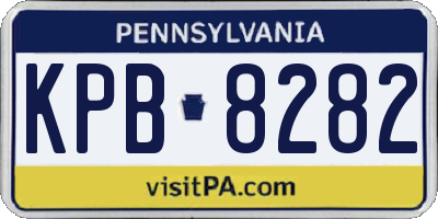 PA license plate KPB8282