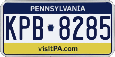 PA license plate KPB8285