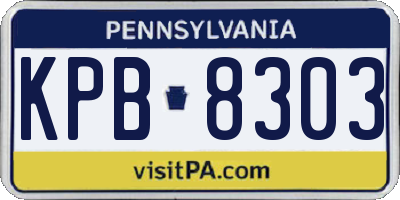PA license plate KPB8303