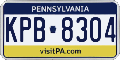 PA license plate KPB8304