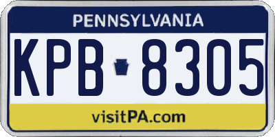 PA license plate KPB8305