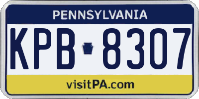 PA license plate KPB8307