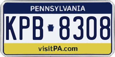 PA license plate KPB8308