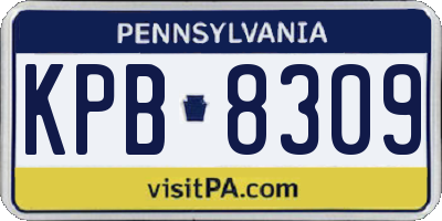 PA license plate KPB8309
