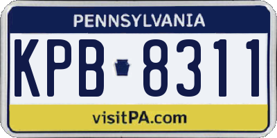 PA license plate KPB8311