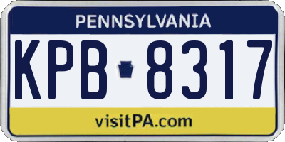 PA license plate KPB8317