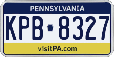PA license plate KPB8327