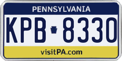 PA license plate KPB8330