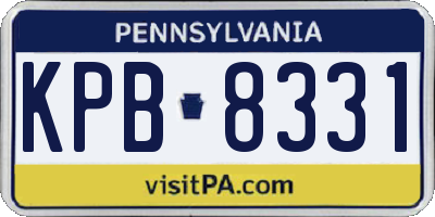 PA license plate KPB8331