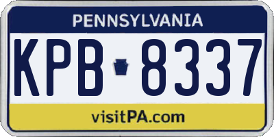 PA license plate KPB8337