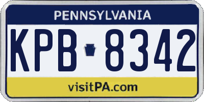 PA license plate KPB8342
